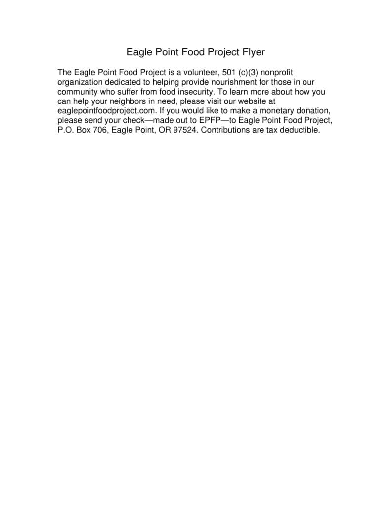 Eagle-Point-Food-Project-Flyer