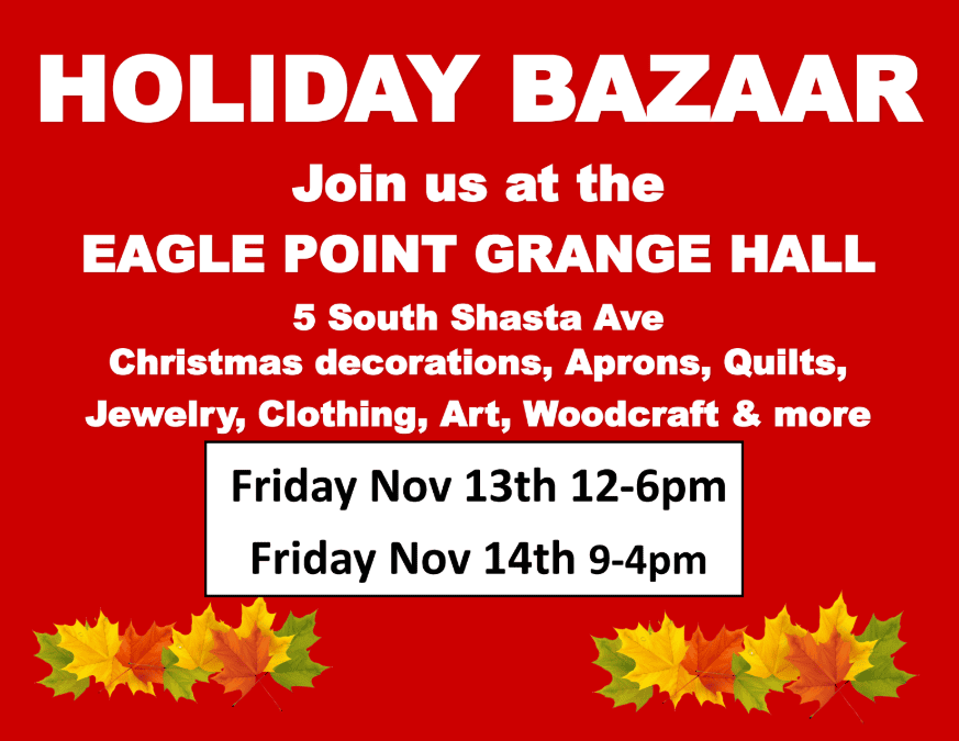 Holiday Bazaar Nov 13th and 14th 2026