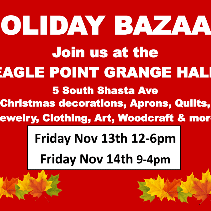 Holiday Bazaar Nov 13th and 14th 2026